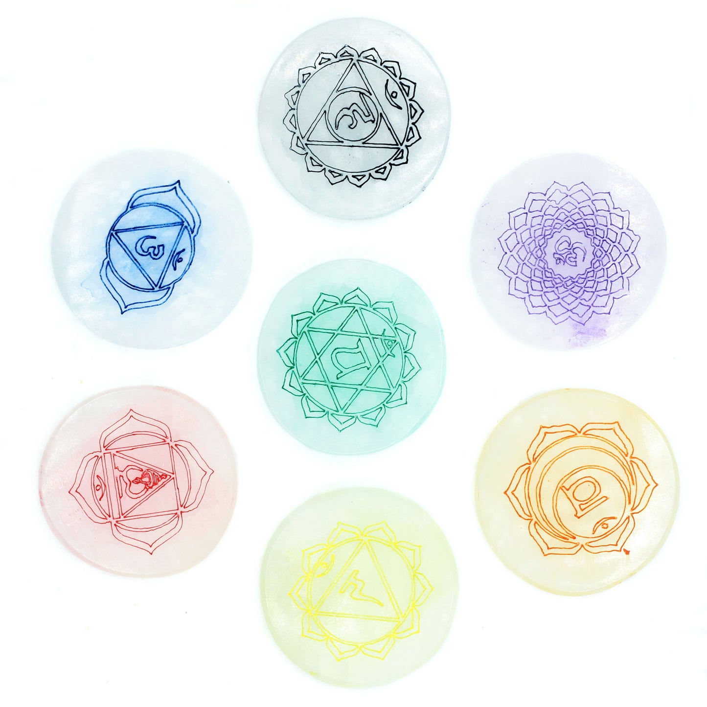 Lot de 7 plaques de recharge - Chakras