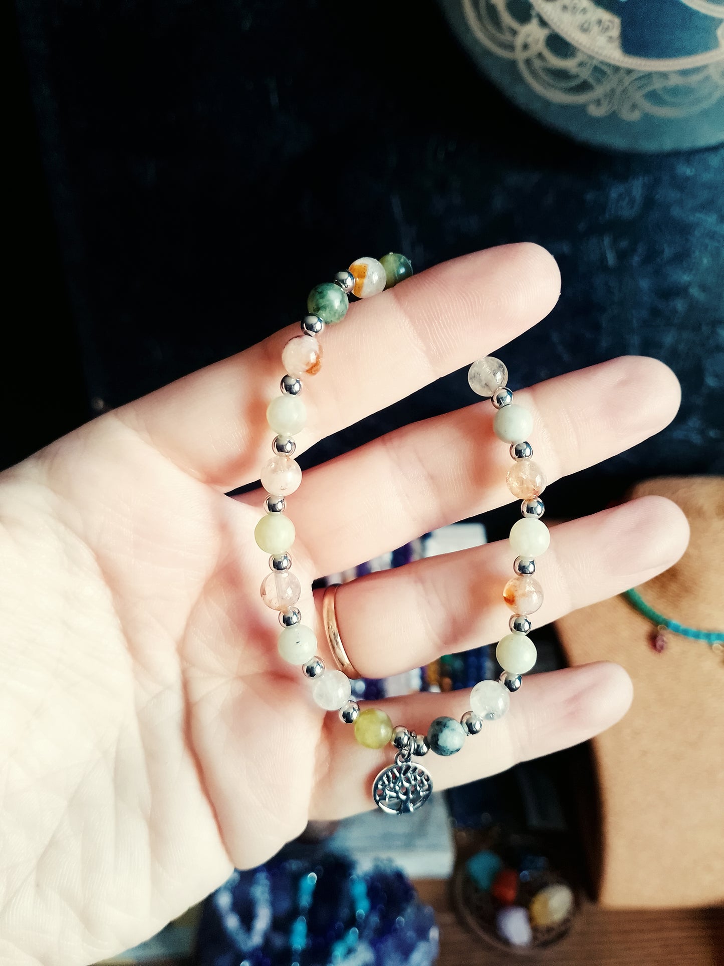 Bracelet Harmonie naturelle - Citrine & jade olive