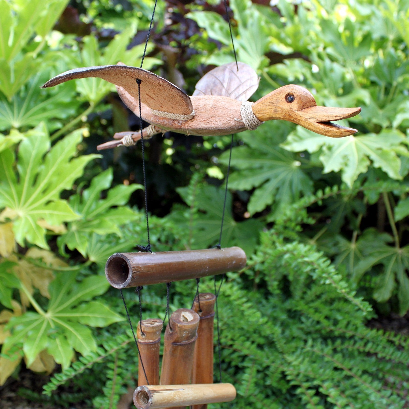 Carillon à vent sauvages canard en noix de coco