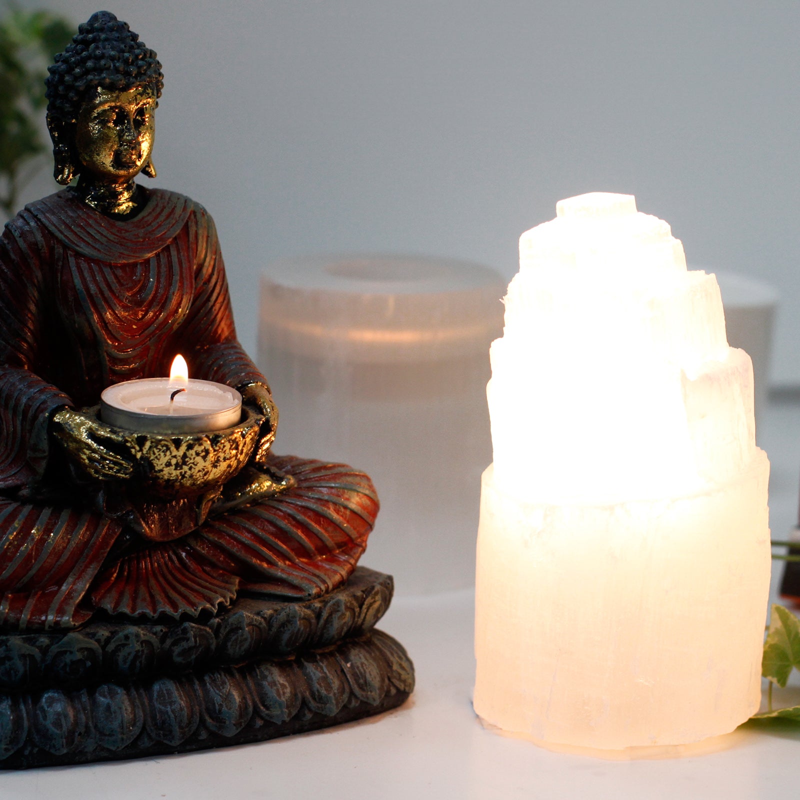 Lampe naturelle en sélénite