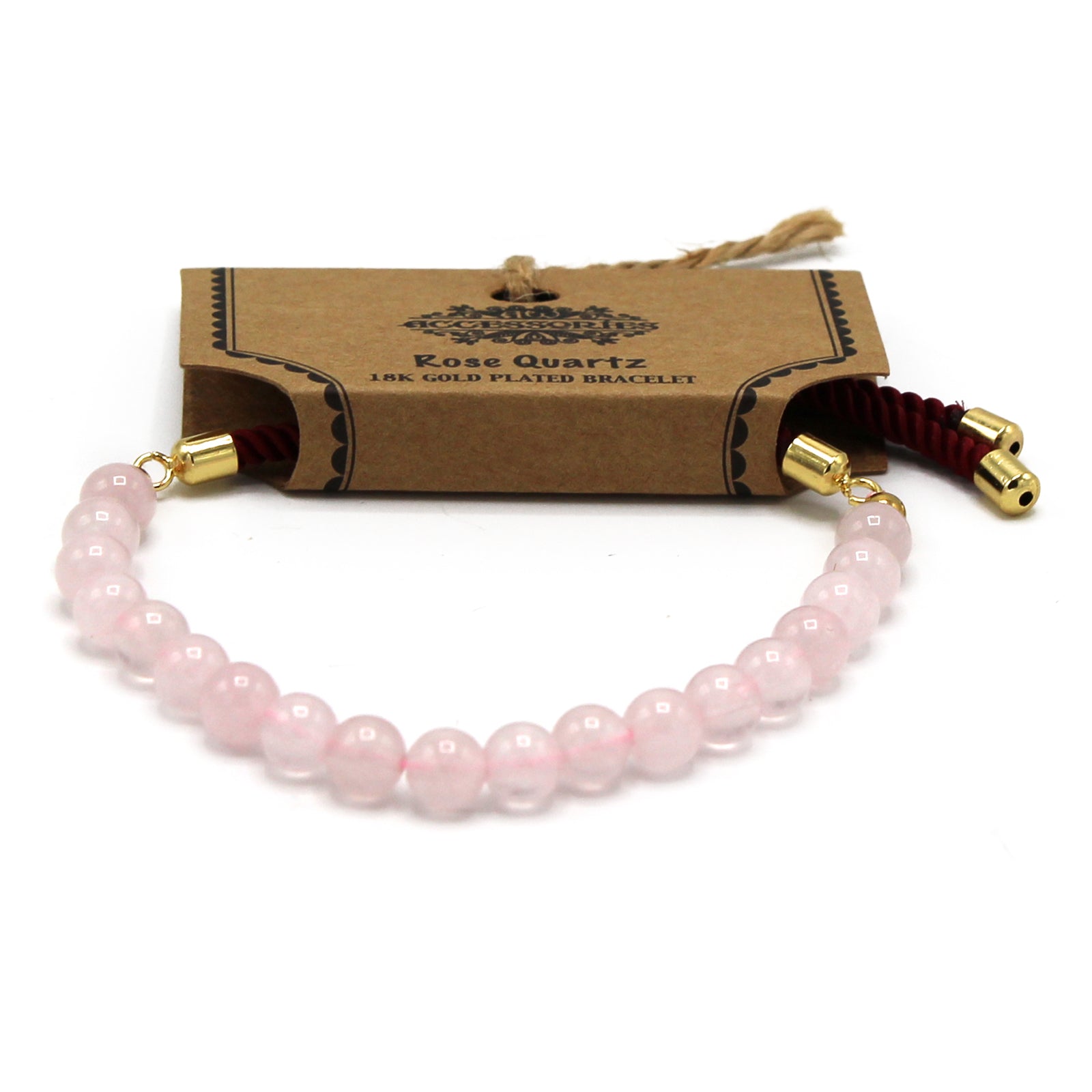 Bracelet réglable quartz rose