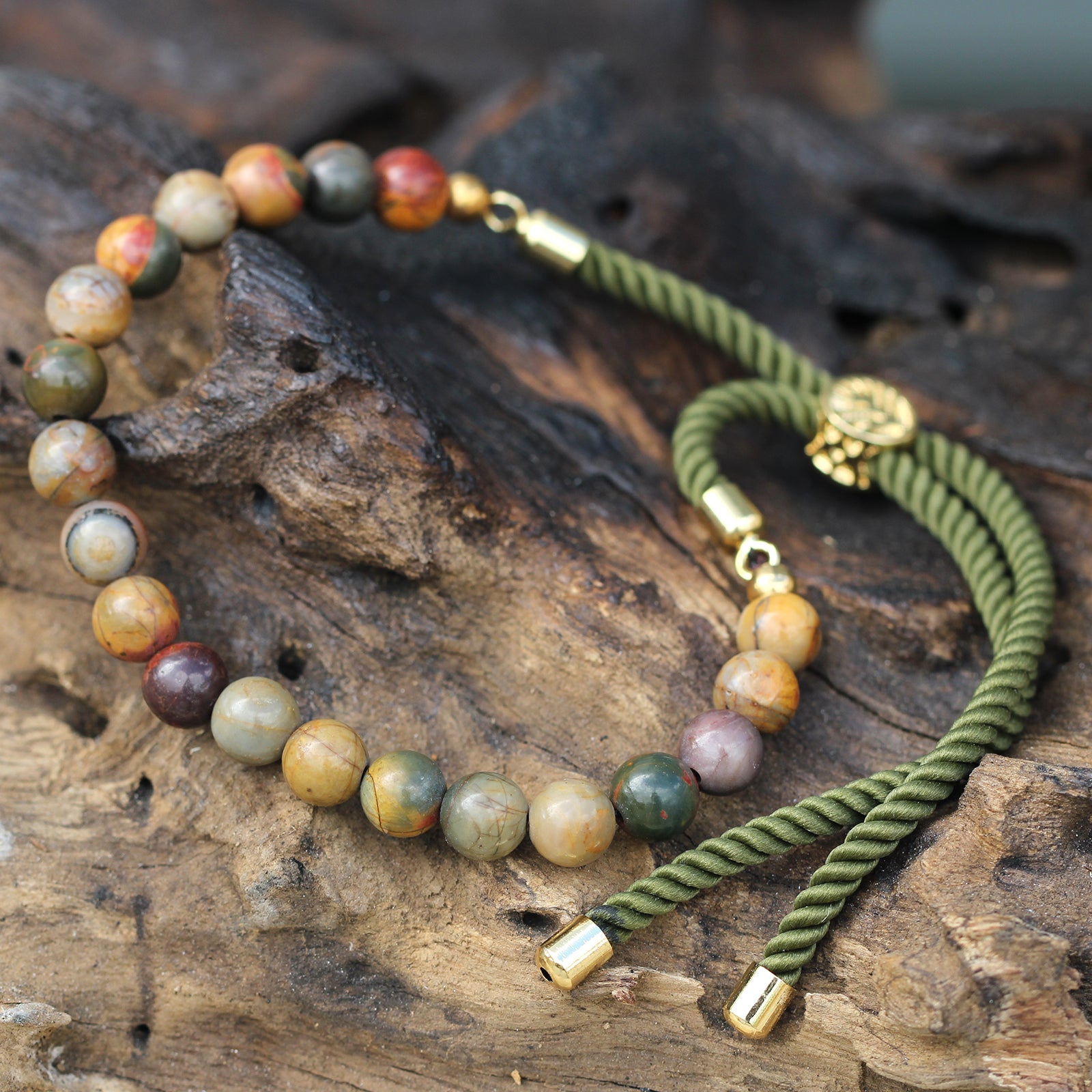 Bracelet réglable jaspe picasso