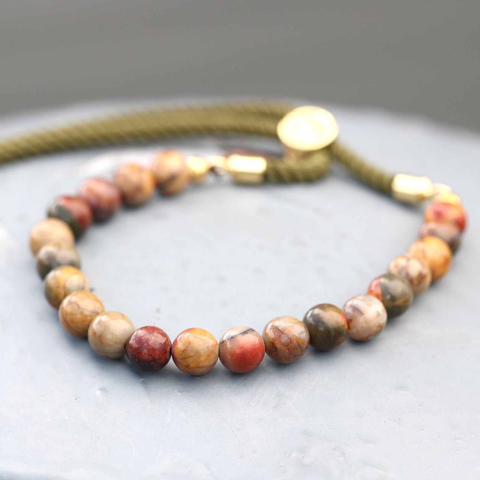 Bracelet réglable jaspe picasso