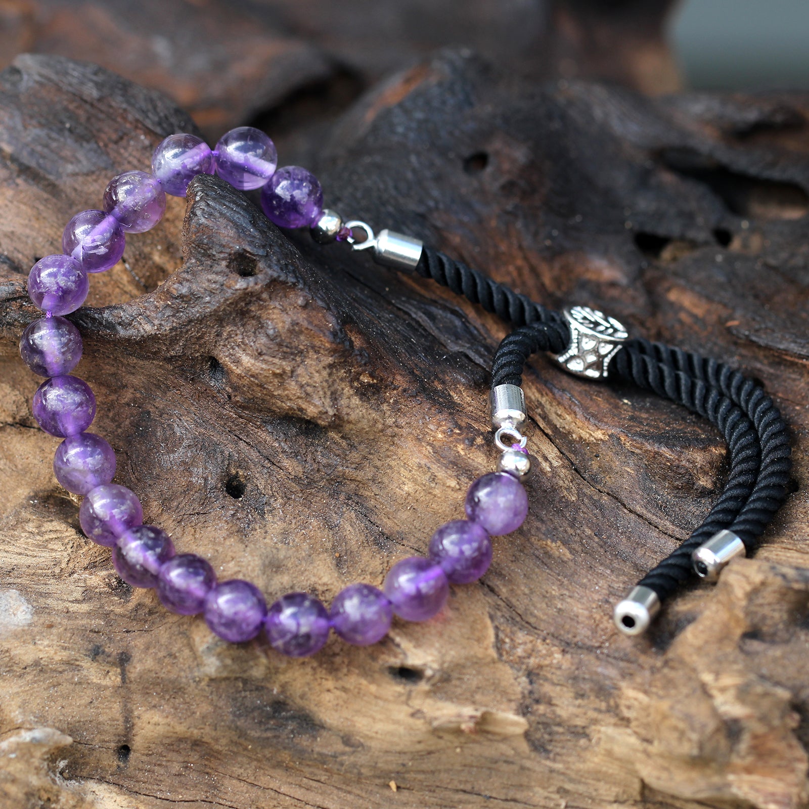 Bracelet réglable améthyste
