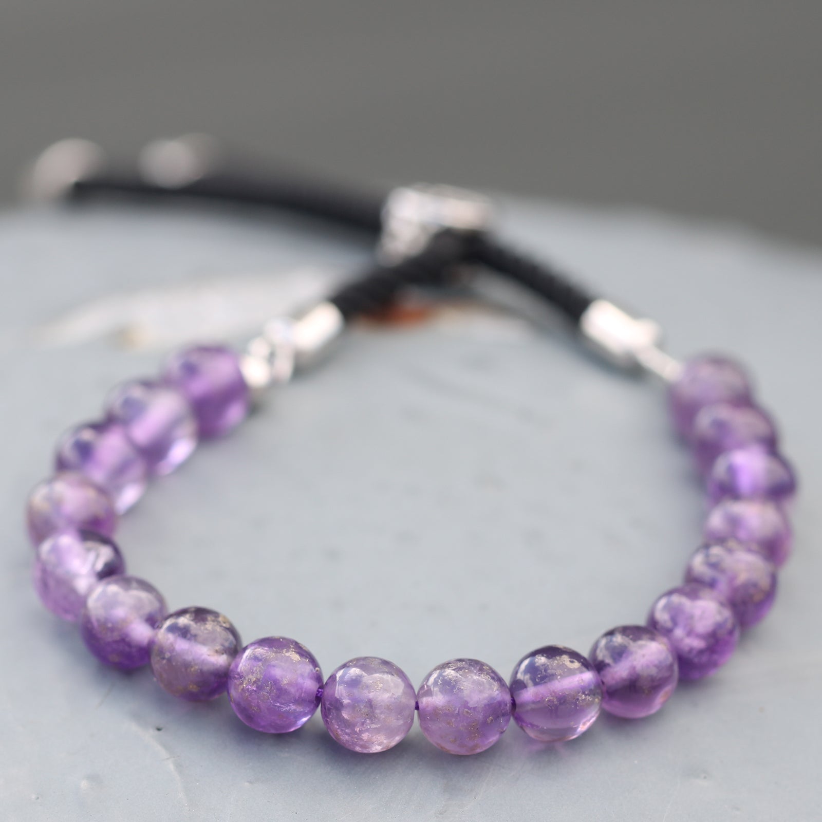 Bracelet réglable améthyste