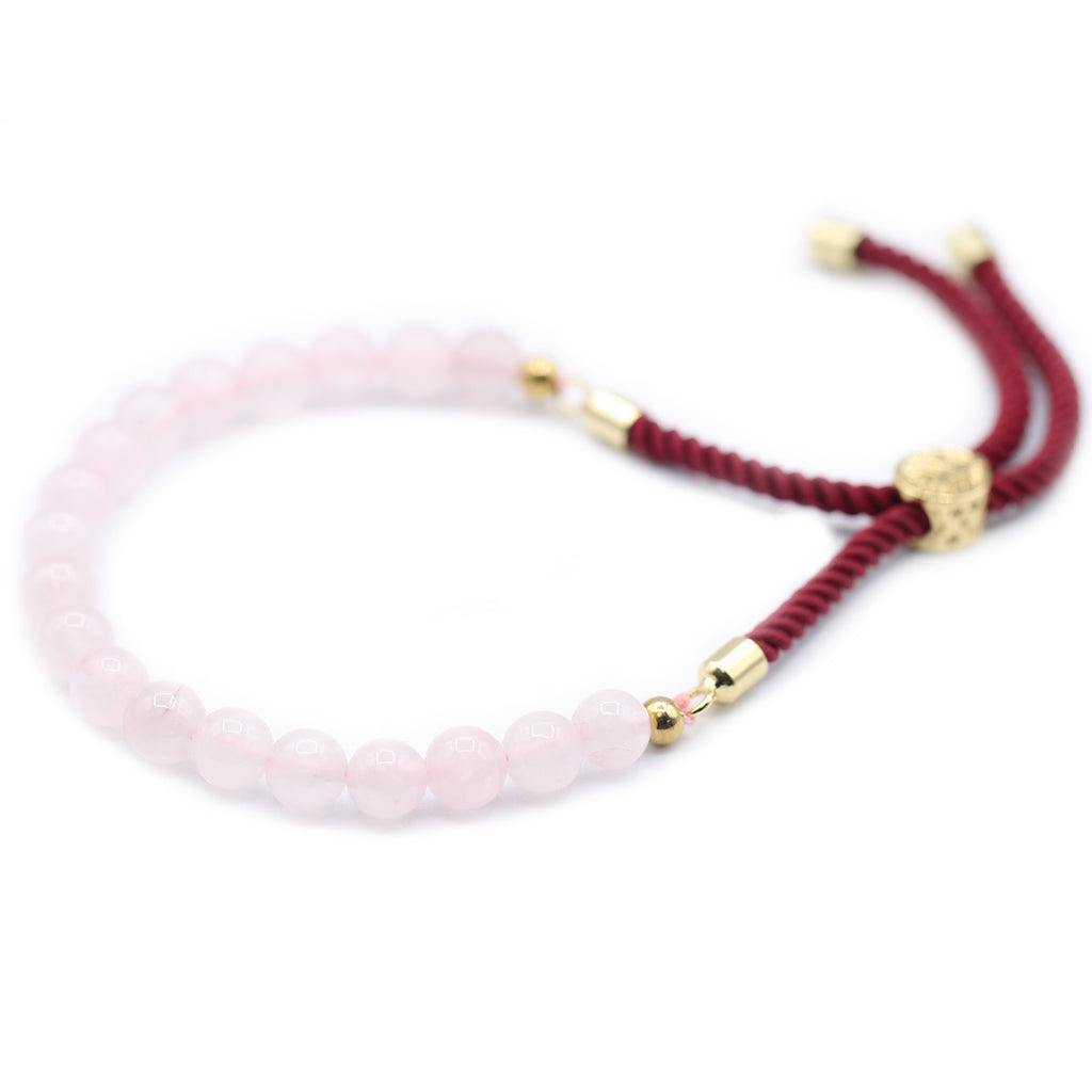Bracelet réglable quartz rose