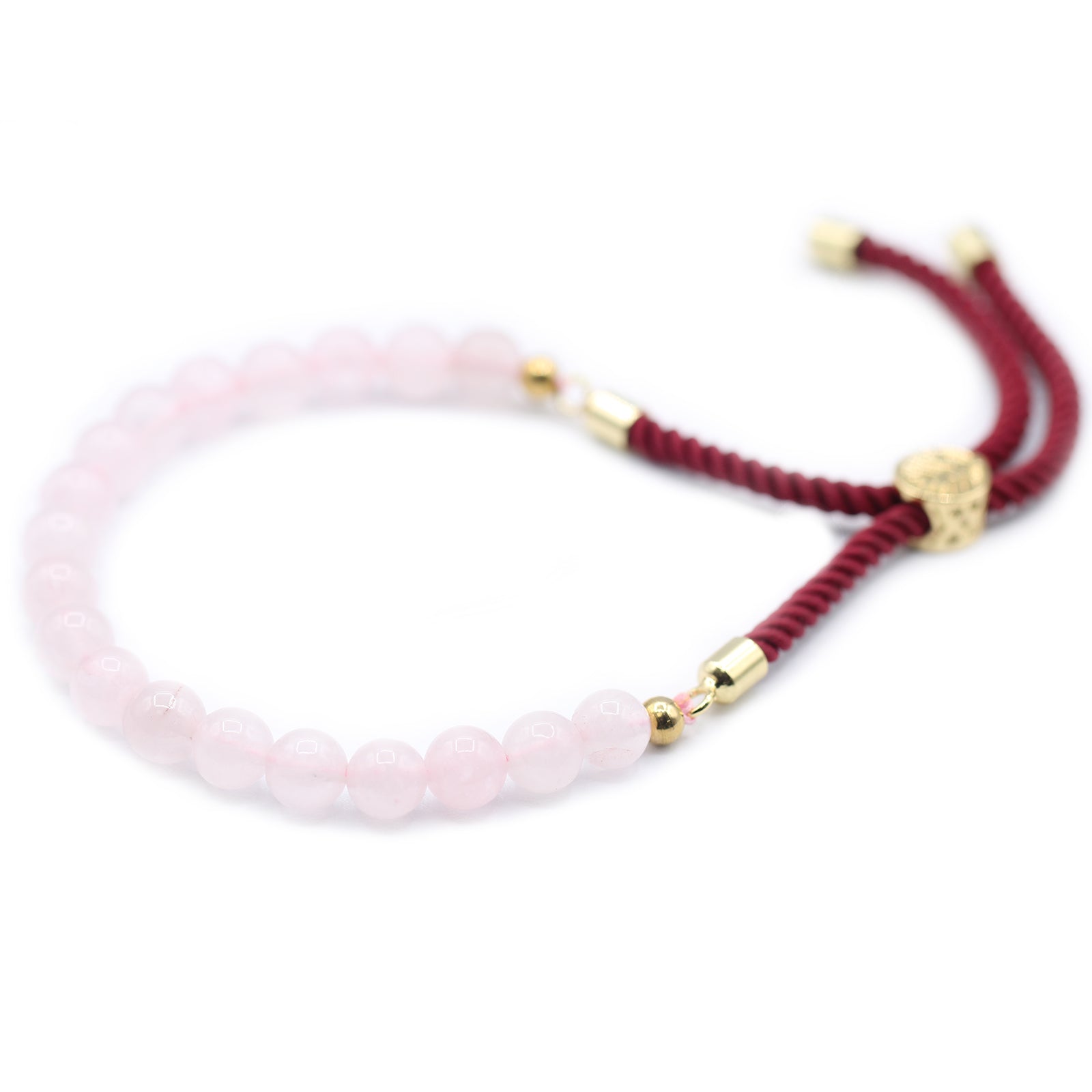 Bracelet réglable quartz rose