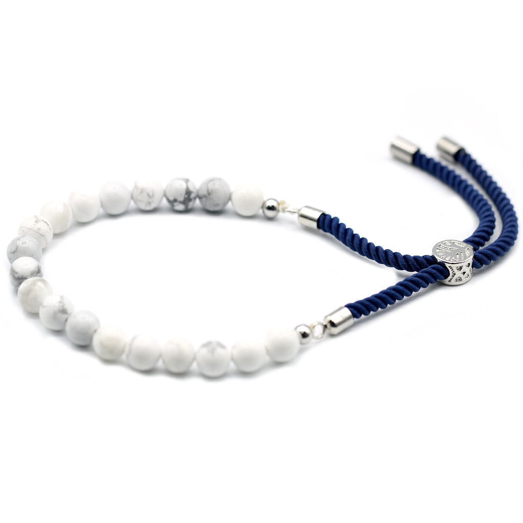 Bracelet réglable howlite blanche