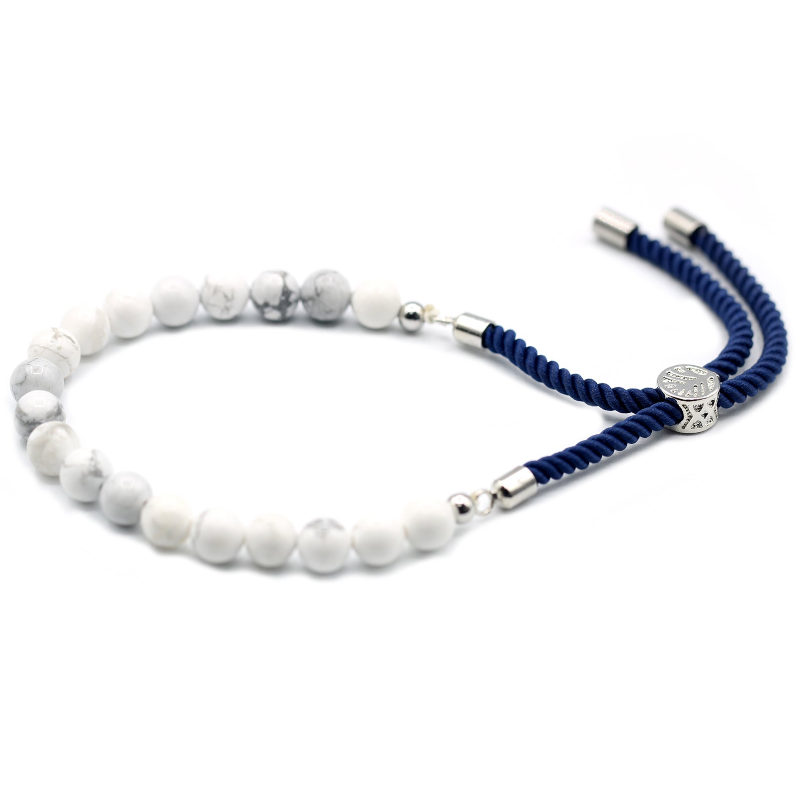 Bracelet réglable howlite blanche