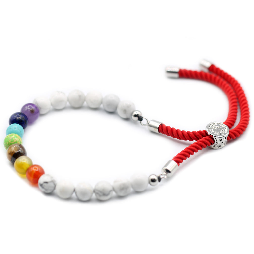Bracelet réglable chakras howlite
