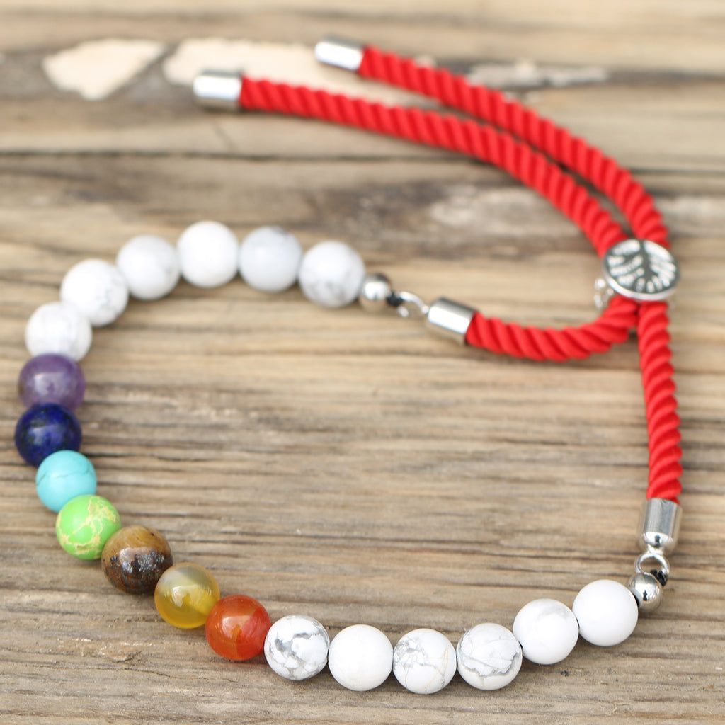 Bracelet réglable chakras howlite