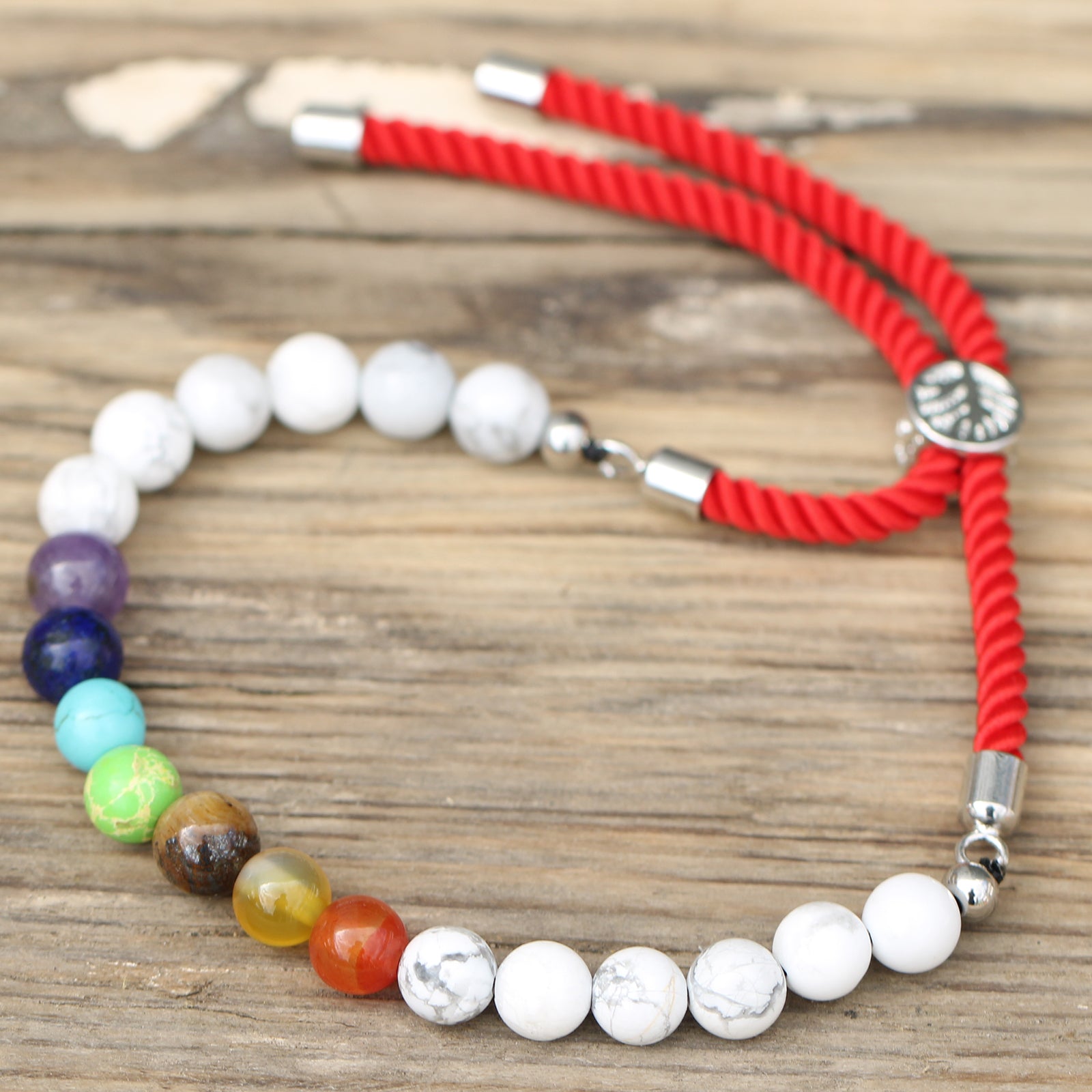 Bracelet réglable chakras howlite