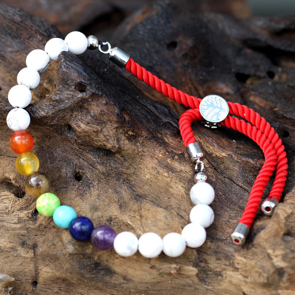Bracelet réglable chakras howlite