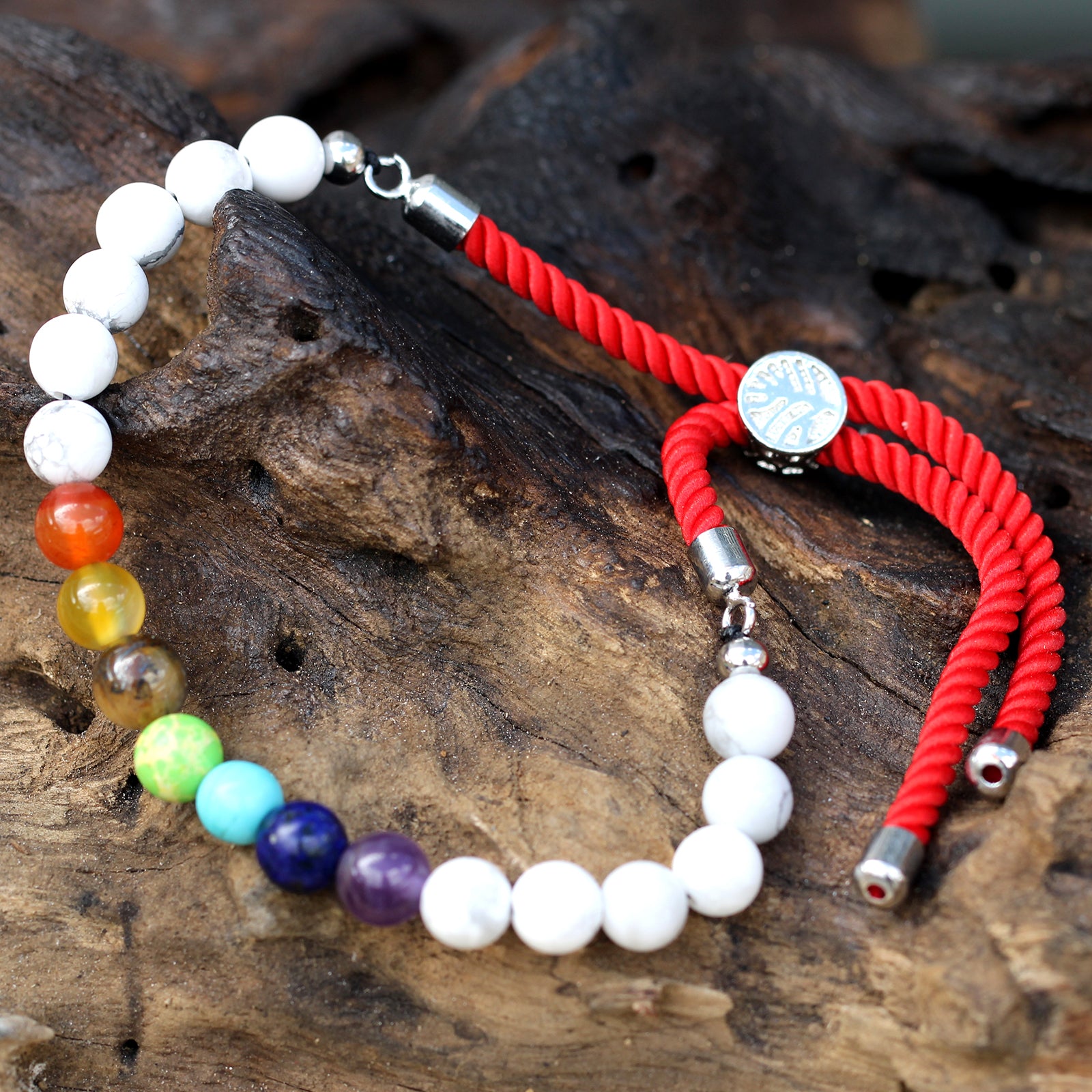 Bracelet réglable chakras howlite