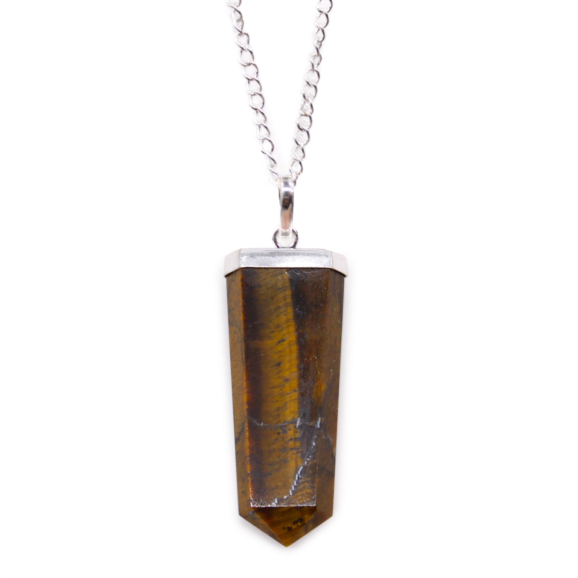 Pendentif crayon plat en oeil de tigre