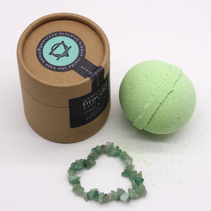 Bombe de bain avec bracelet en aventurine verte