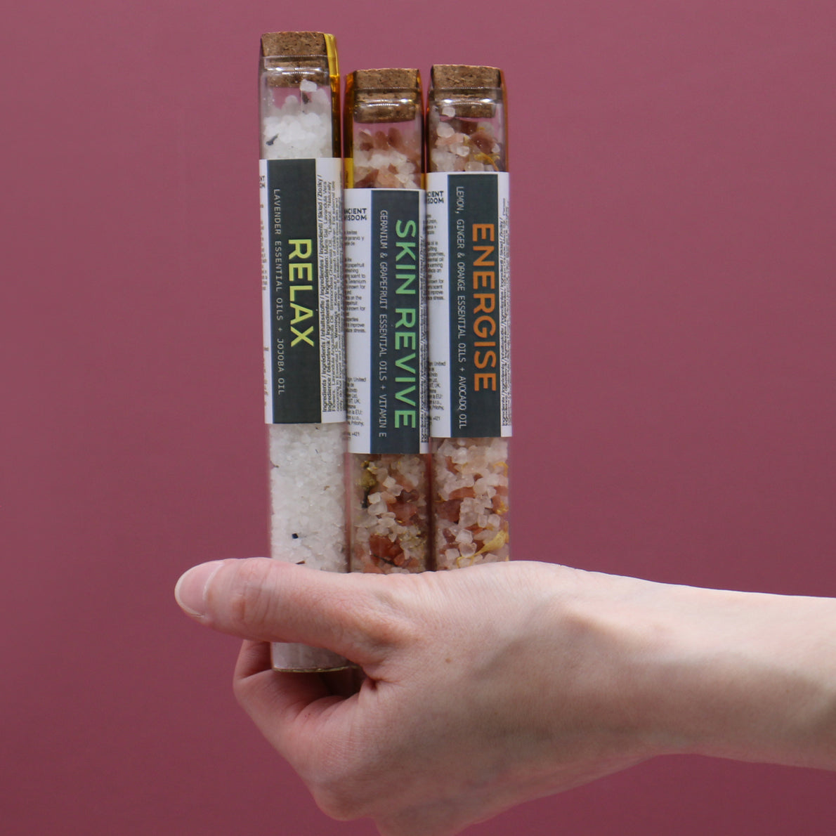 Coffret cadeau de 7 sels de bain en flacons