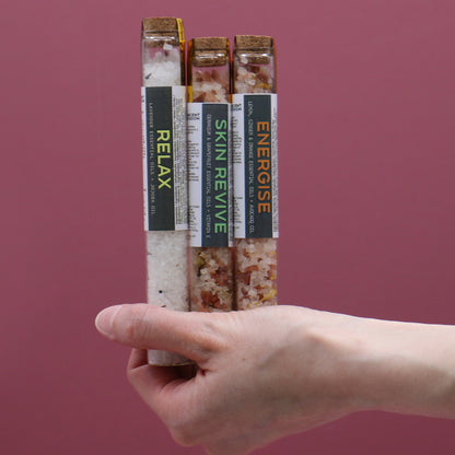 Coffret cadeau de 7 sels de bain en flacons