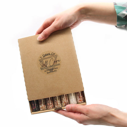 Coffret cadeau de 7 sels de bain en flacons