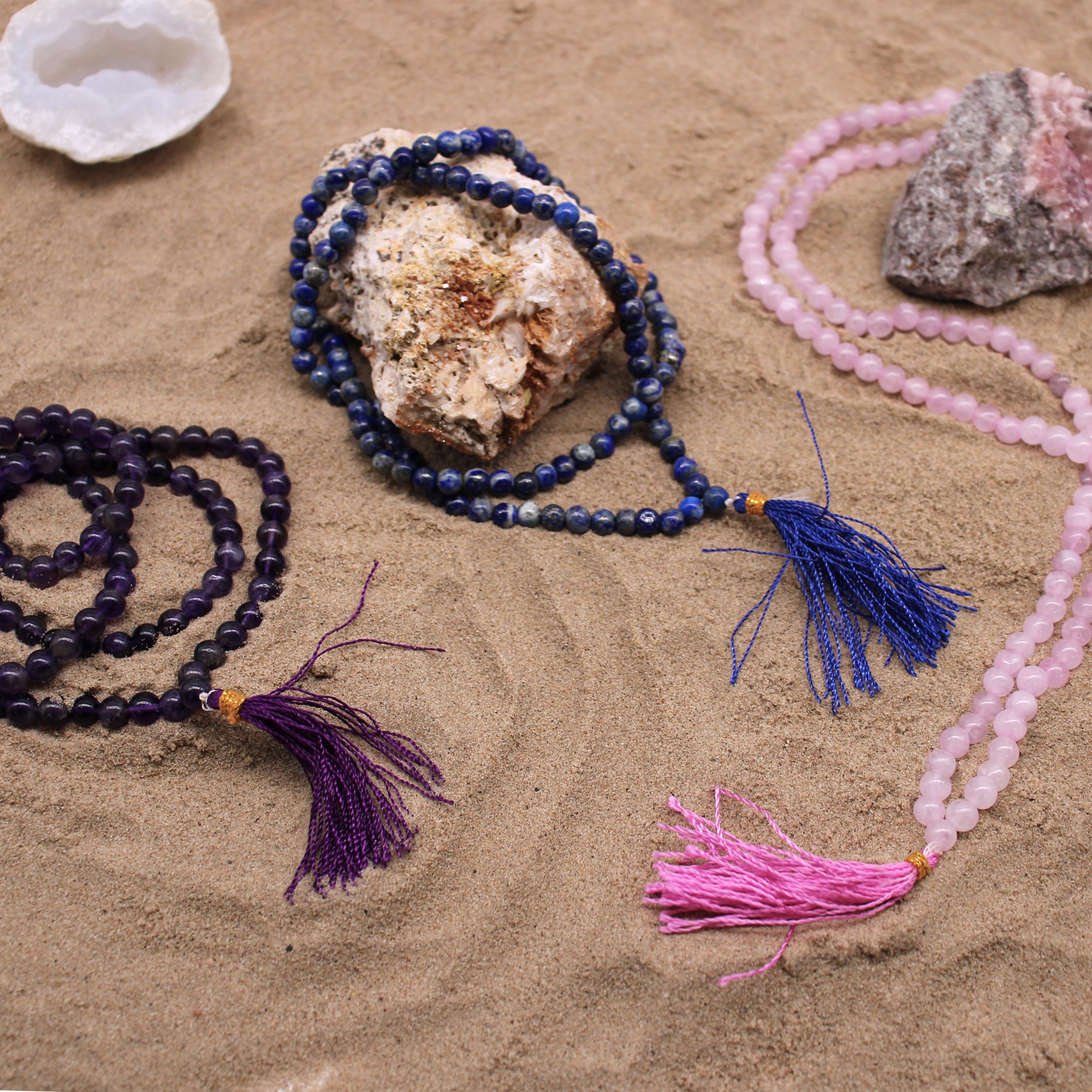 Mala 108 perles en quartz rose