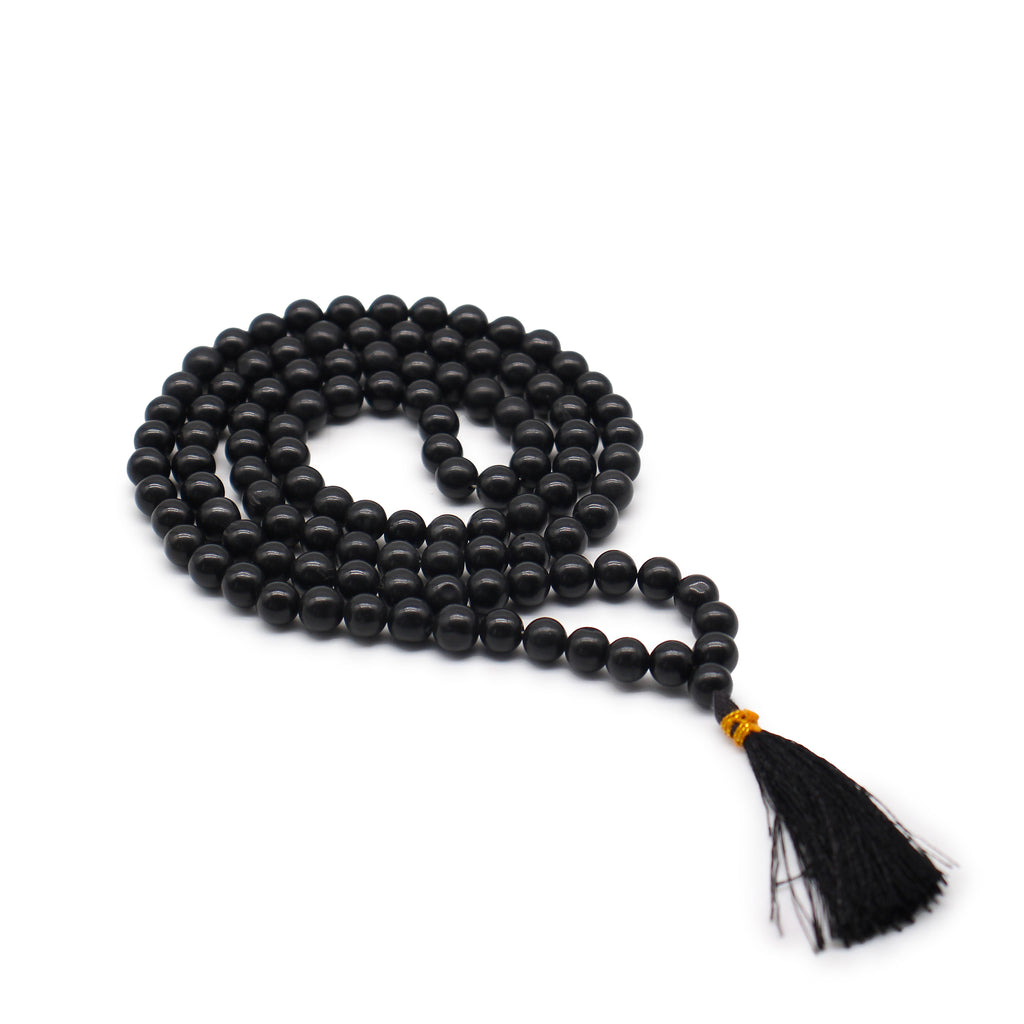 Mala 108 perles en agate noire