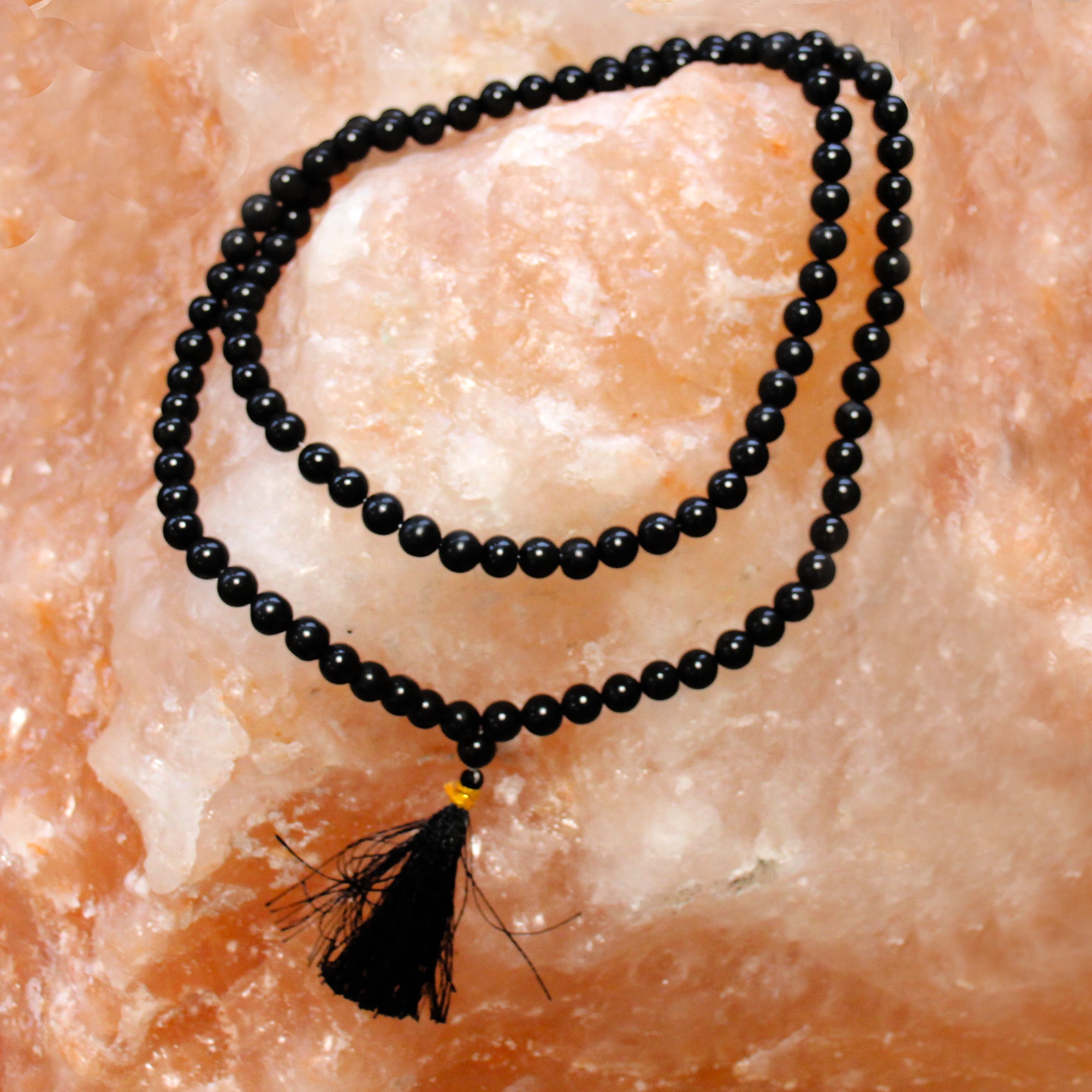 Mala 108 perles en agate noire