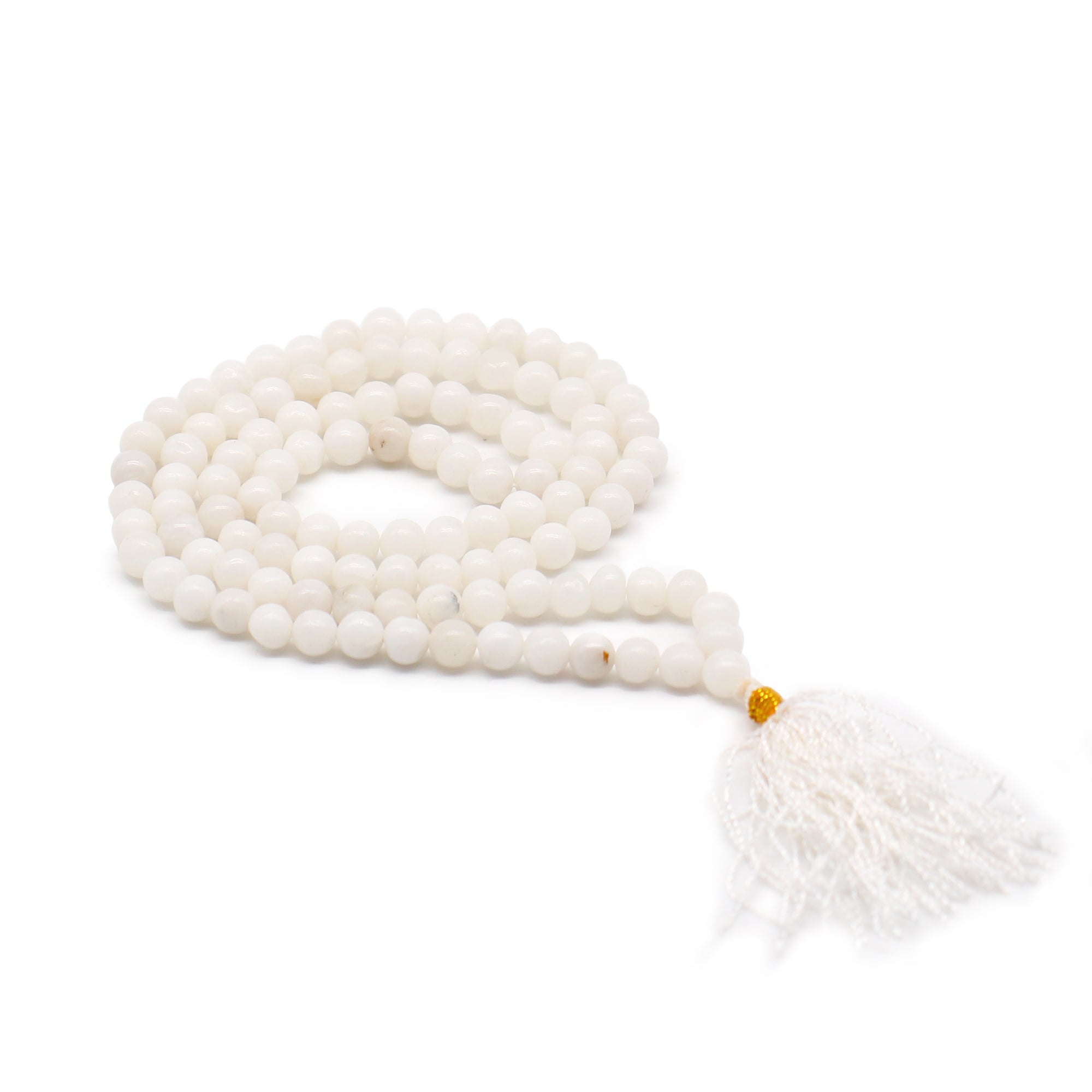 Mala 108 perles en quartz blanc