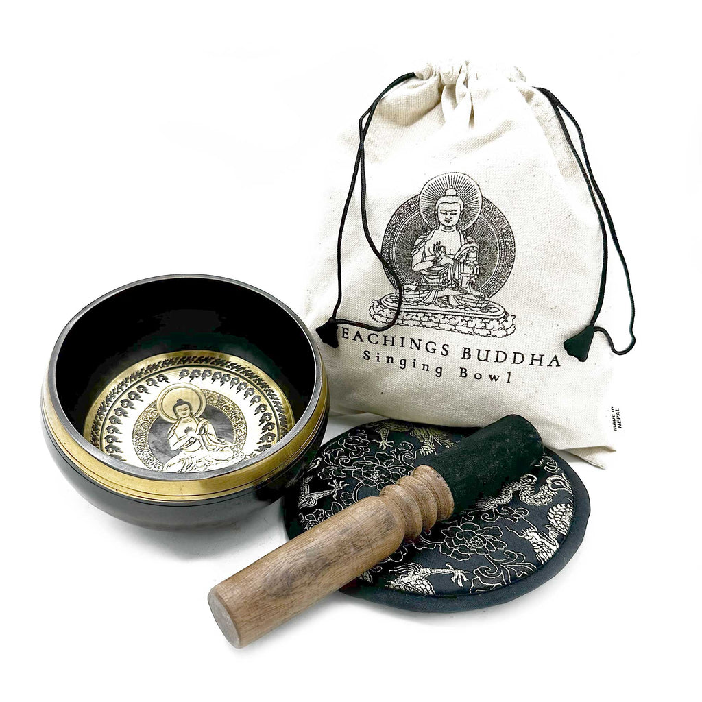 Coffret cadeau bol chantant gravé à la main - Enseignements de Bouddha