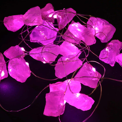 Lumières d'enchantement en quartz rose