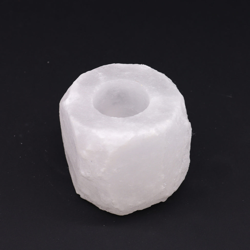 4 bougeoirs en sel de l'Himalaya cristal de roche