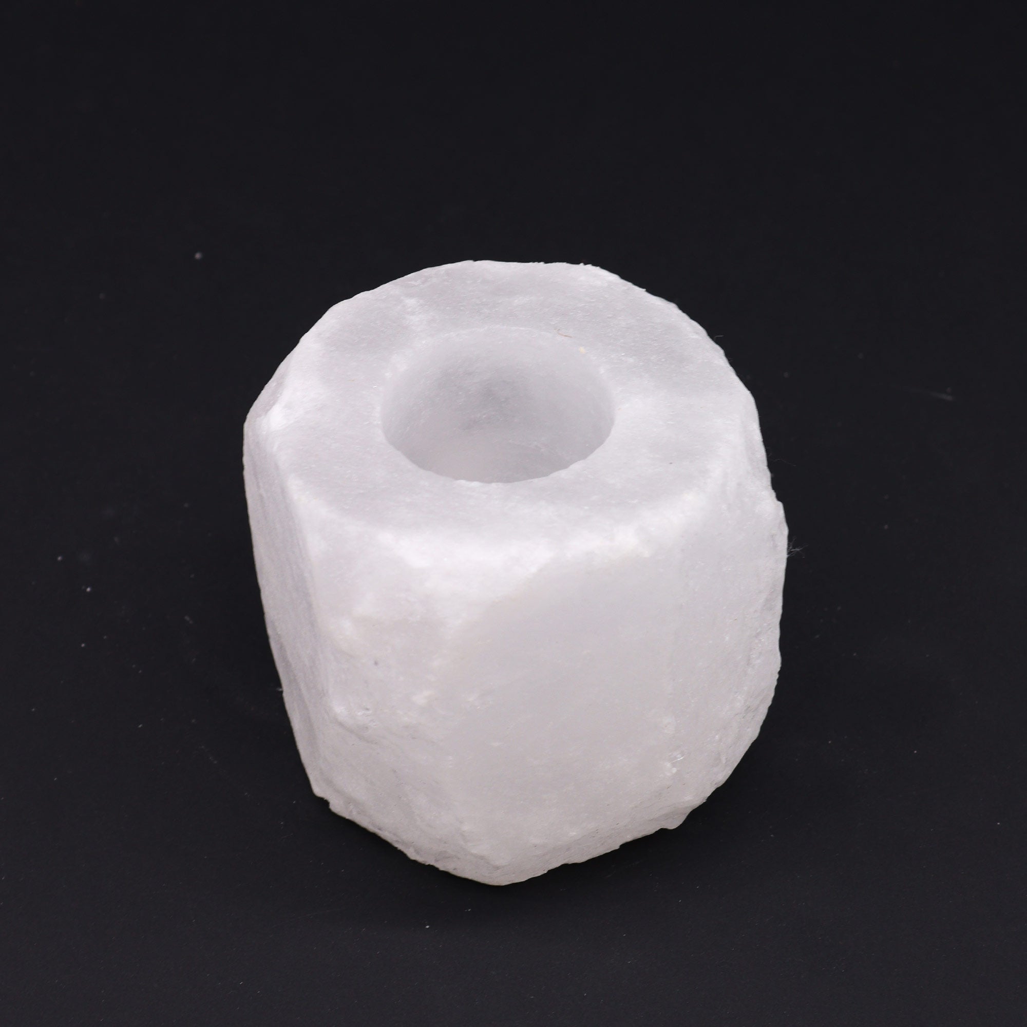 4 bougeoirs en sel de l'Himalaya cristal de roche