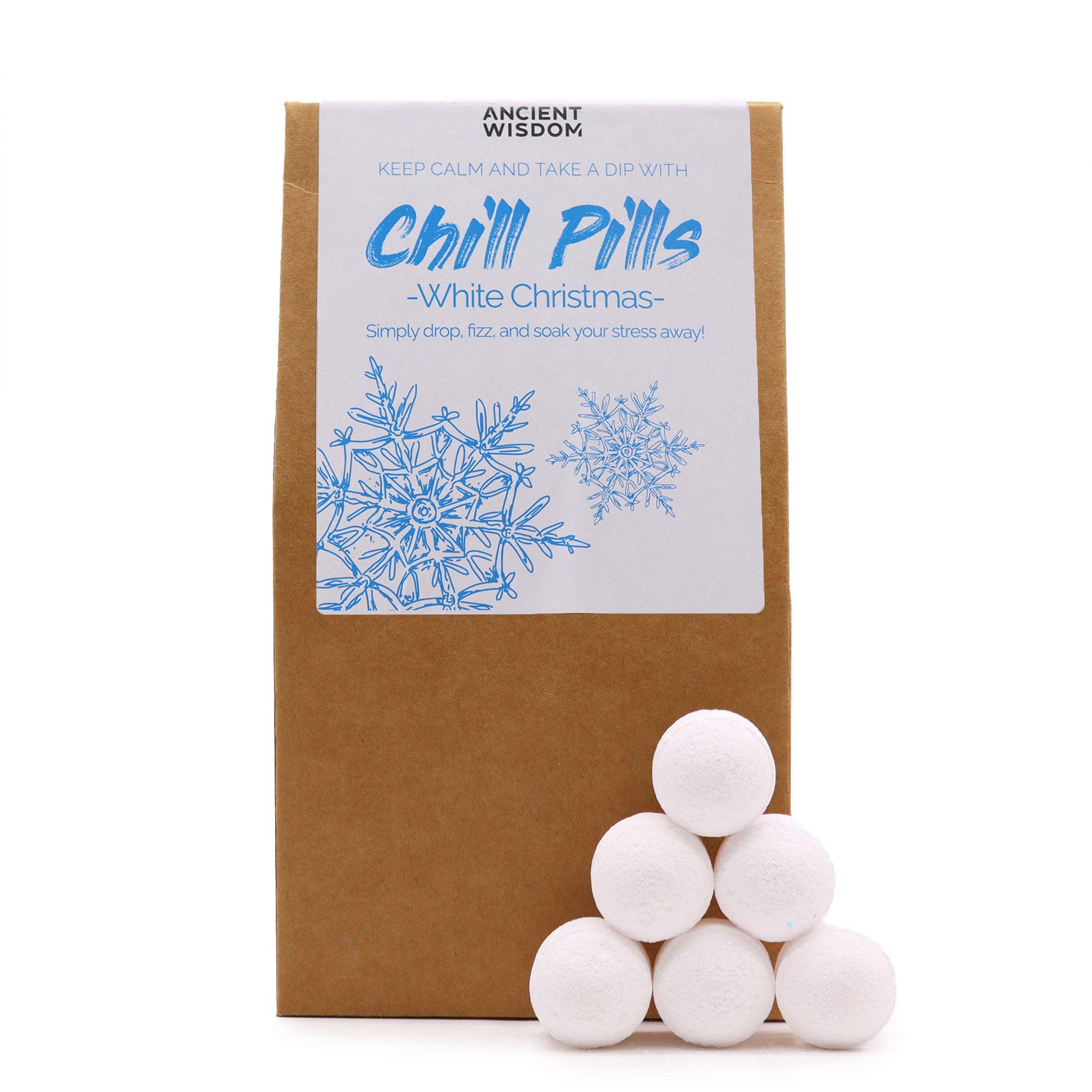 Paquet cadeau de mini bombes de bain - Noël Blanc