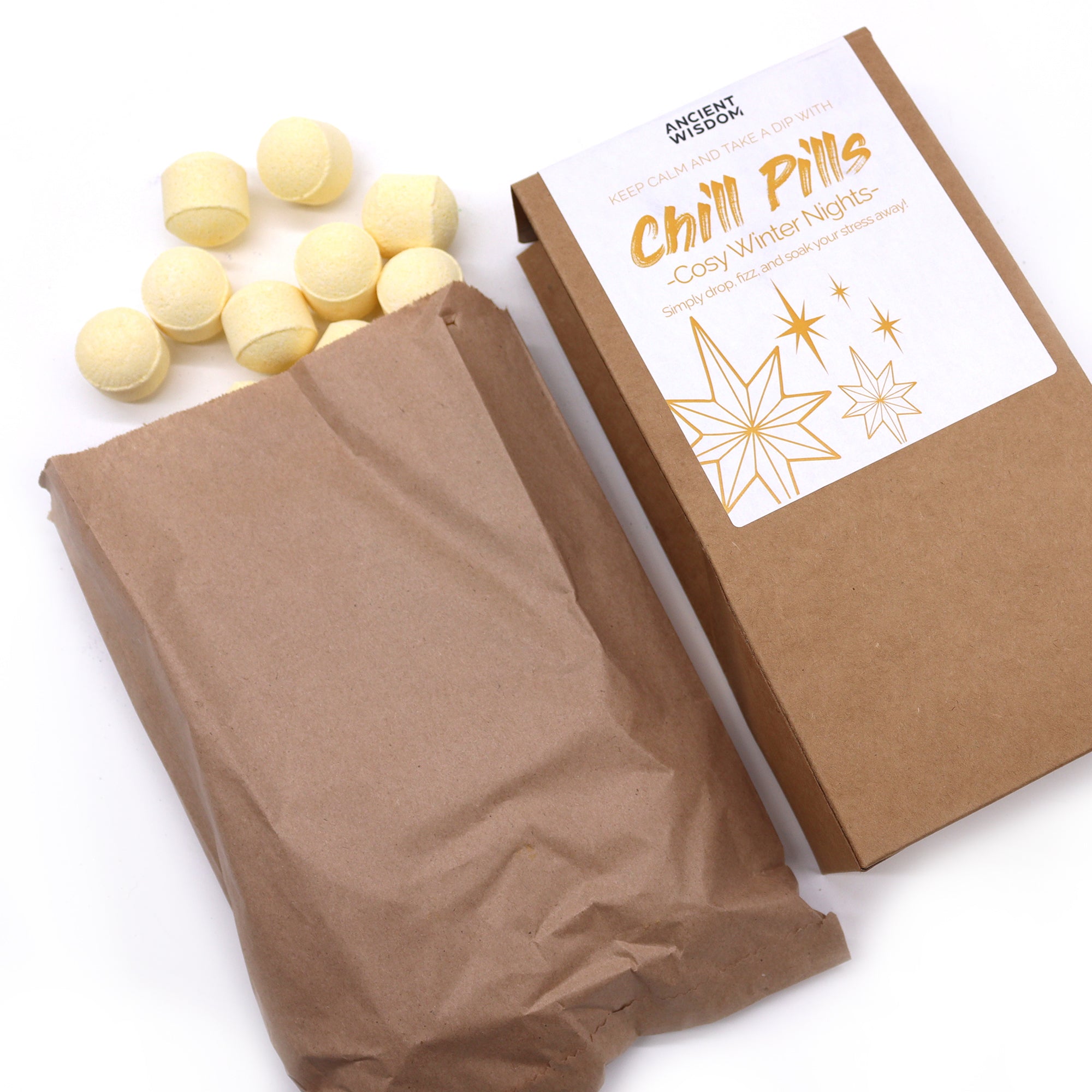 Paquet cadeau de mini bombes de bain - Nuits d'hiver douillettes