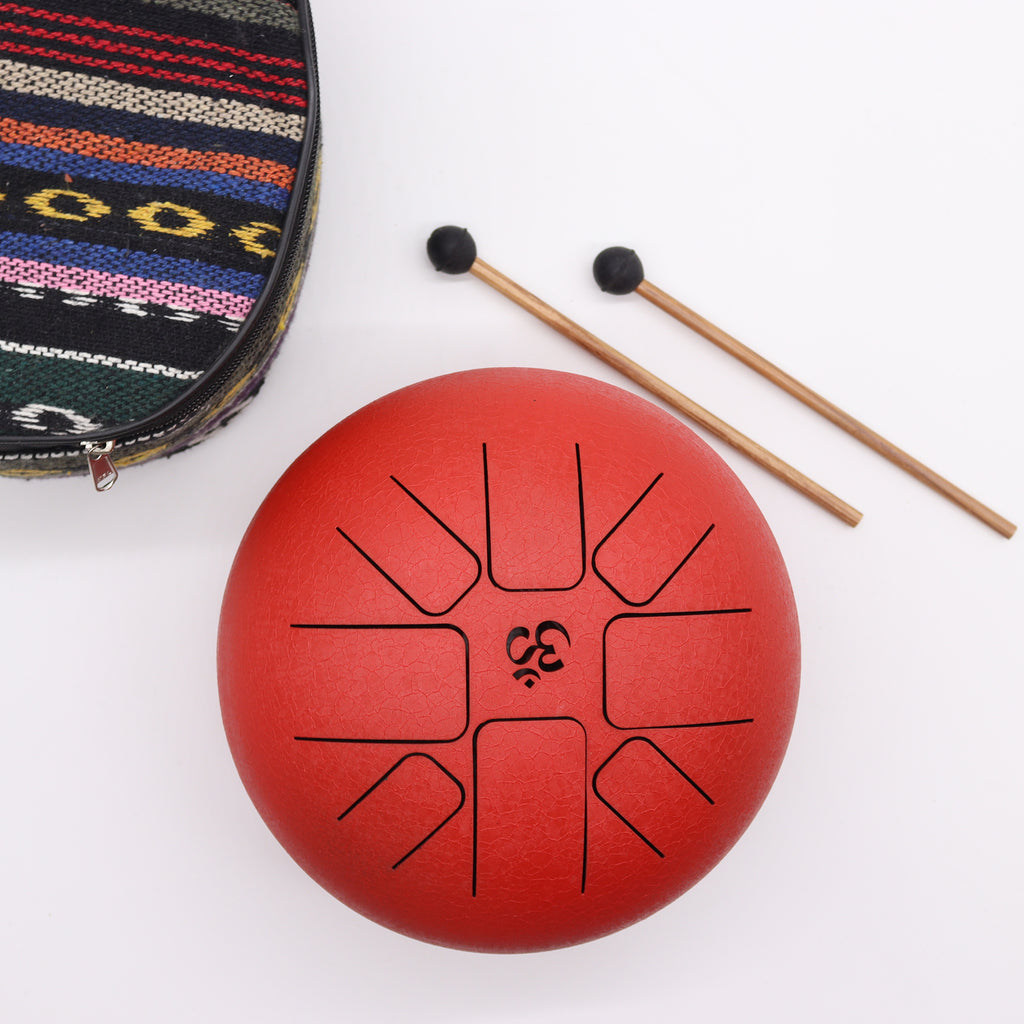 Tambour rouge Om 22x16 cm