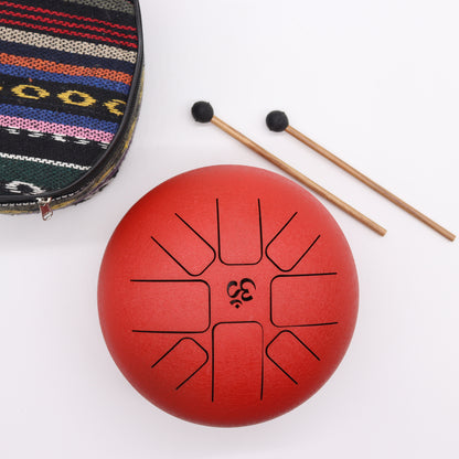 Tambour rouge Om 22x16 cm