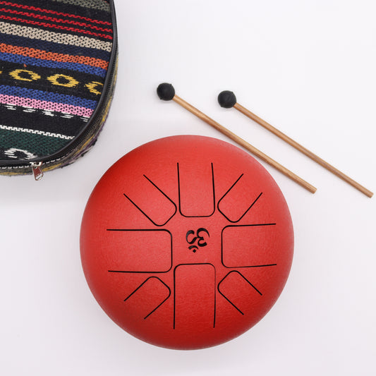 Tambour rouge Om 22x16 cm