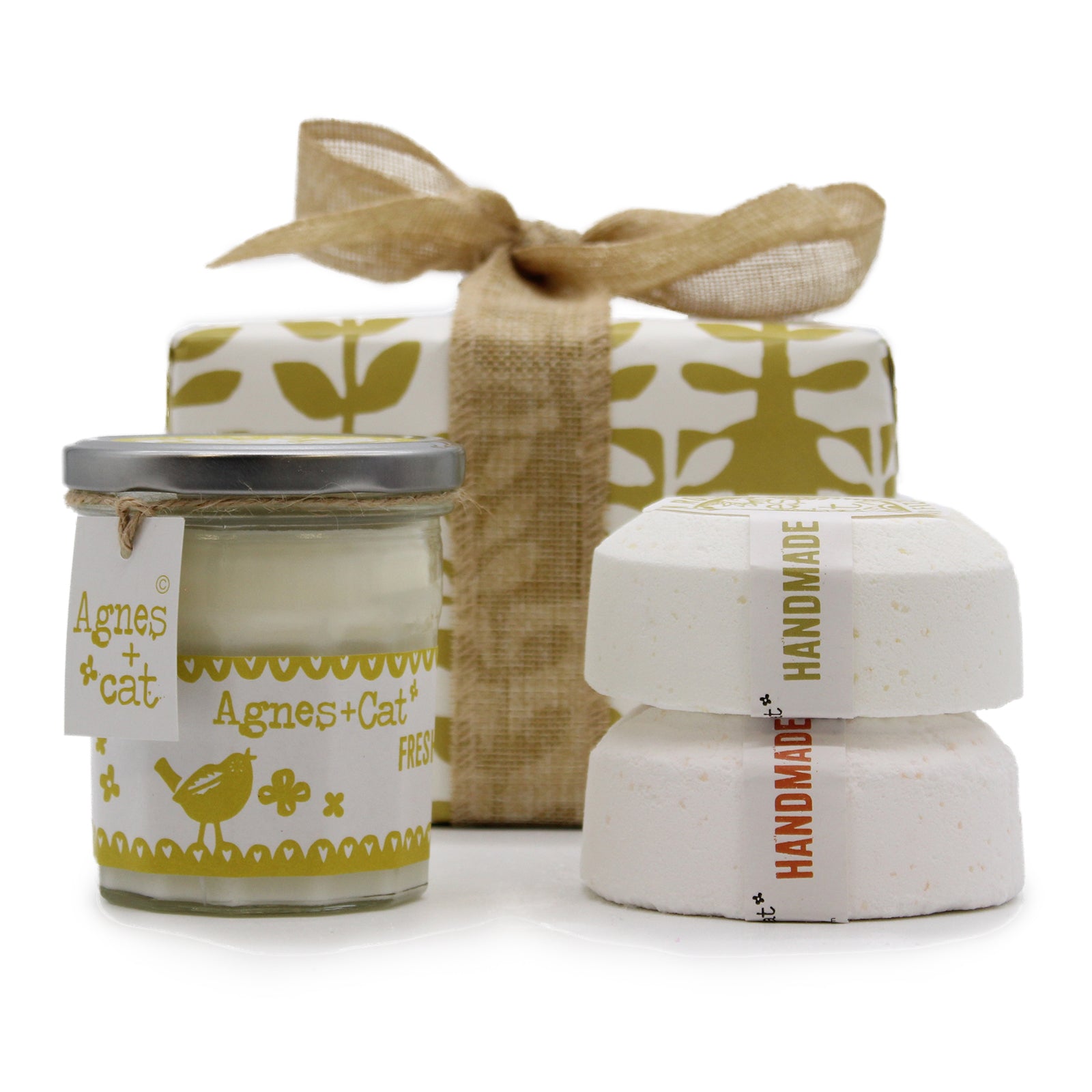 Coffret cadeau - Bougie Lune de Velours + Galets effervescents clémentine & rouleau marocain