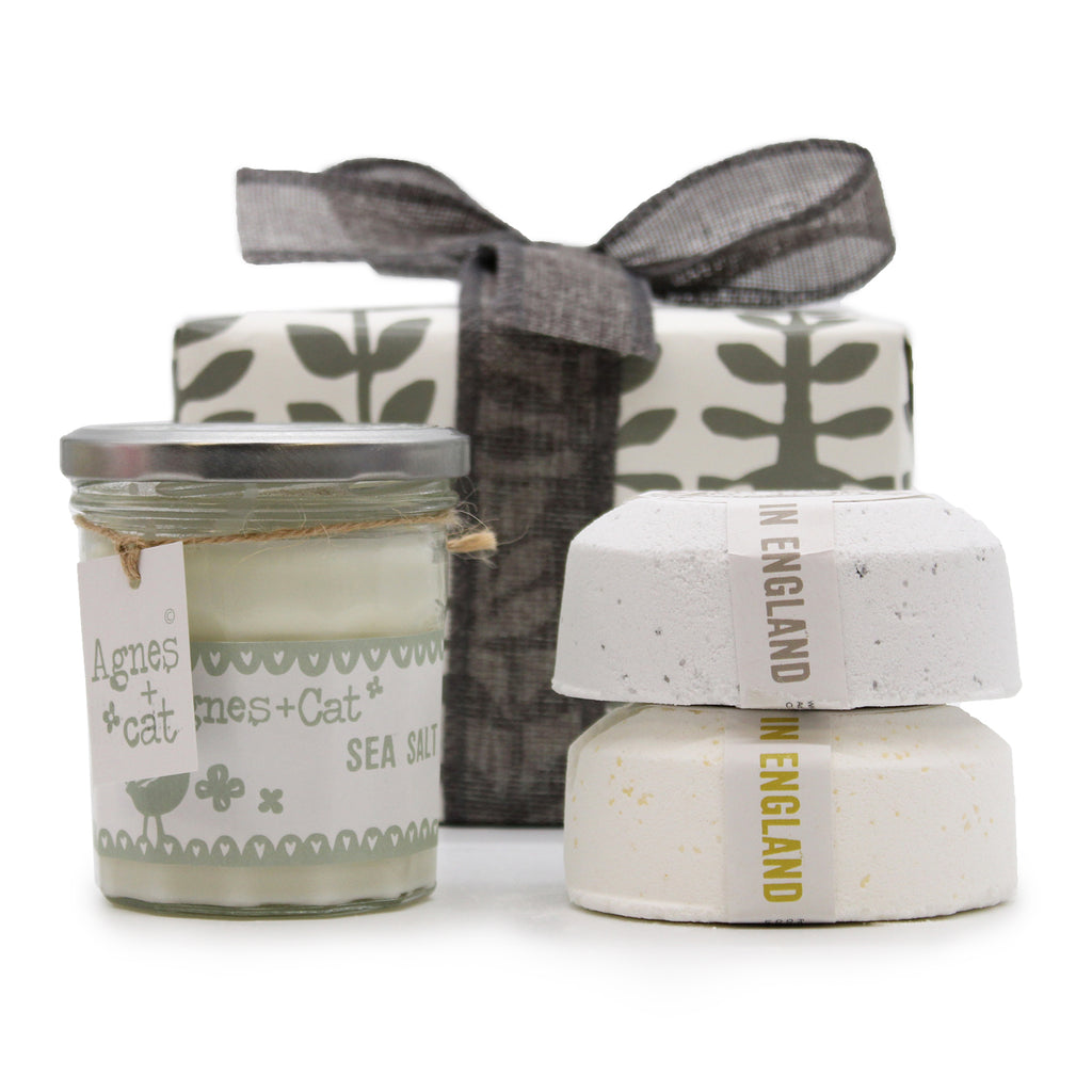 Coffret cadeau - Bougie Lune de velours + galets effervescents windermere & agrumes