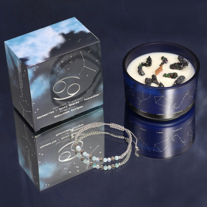 Bougie de cristal avec bracelet - Cancer