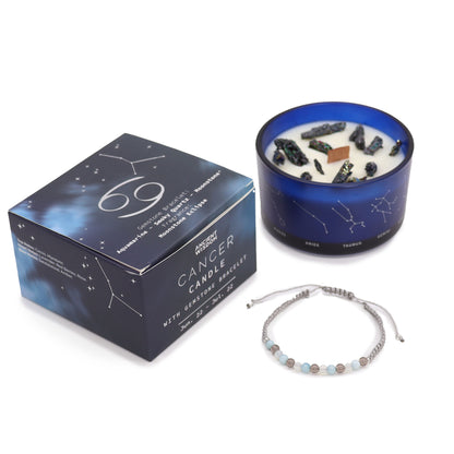Bougie de cristal avec bracelet - Cancer