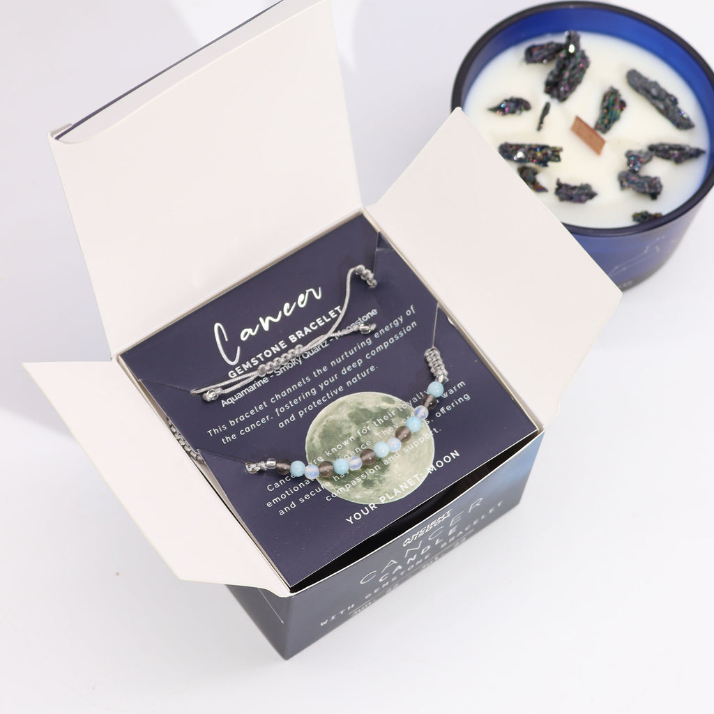 Bougie de cristal avec bracelet - Cancer