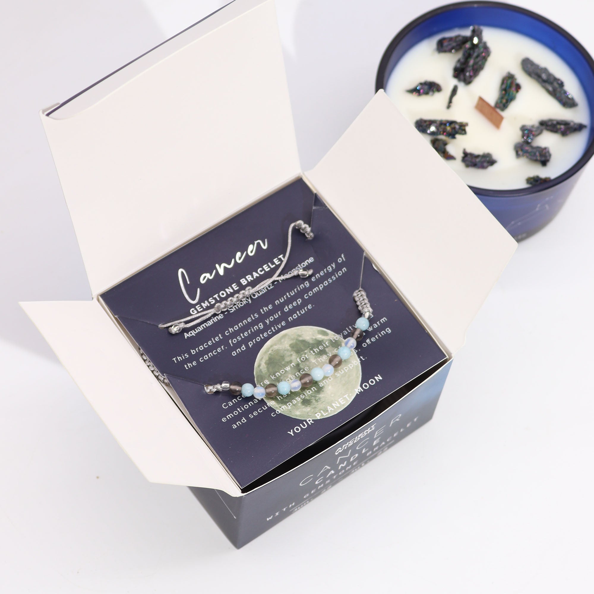 Bougie de cristal avec bracelet - Cancer