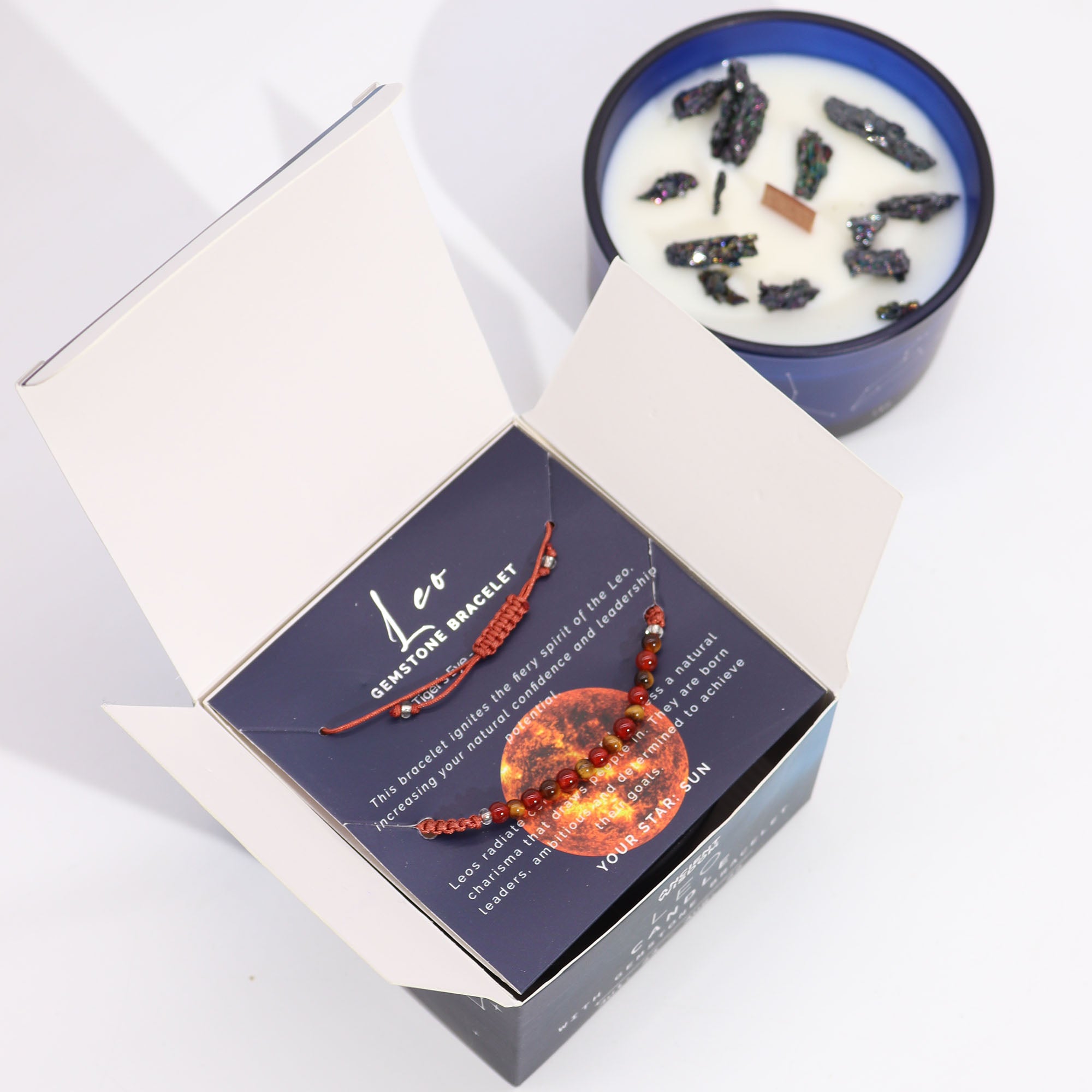 Bougie de cristal avec bracelet - Lion