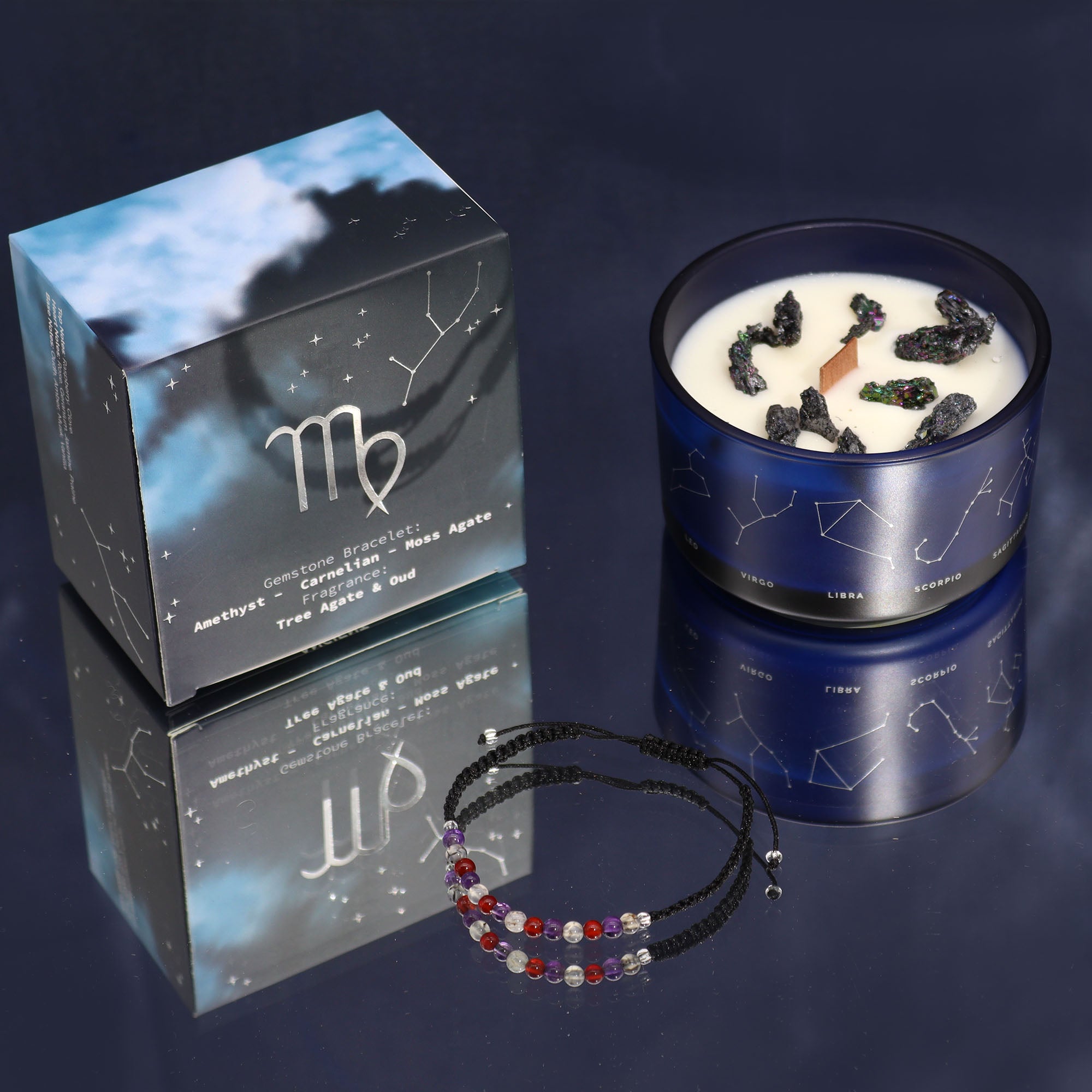 Bougie de cristal avec bracelet - Vierge