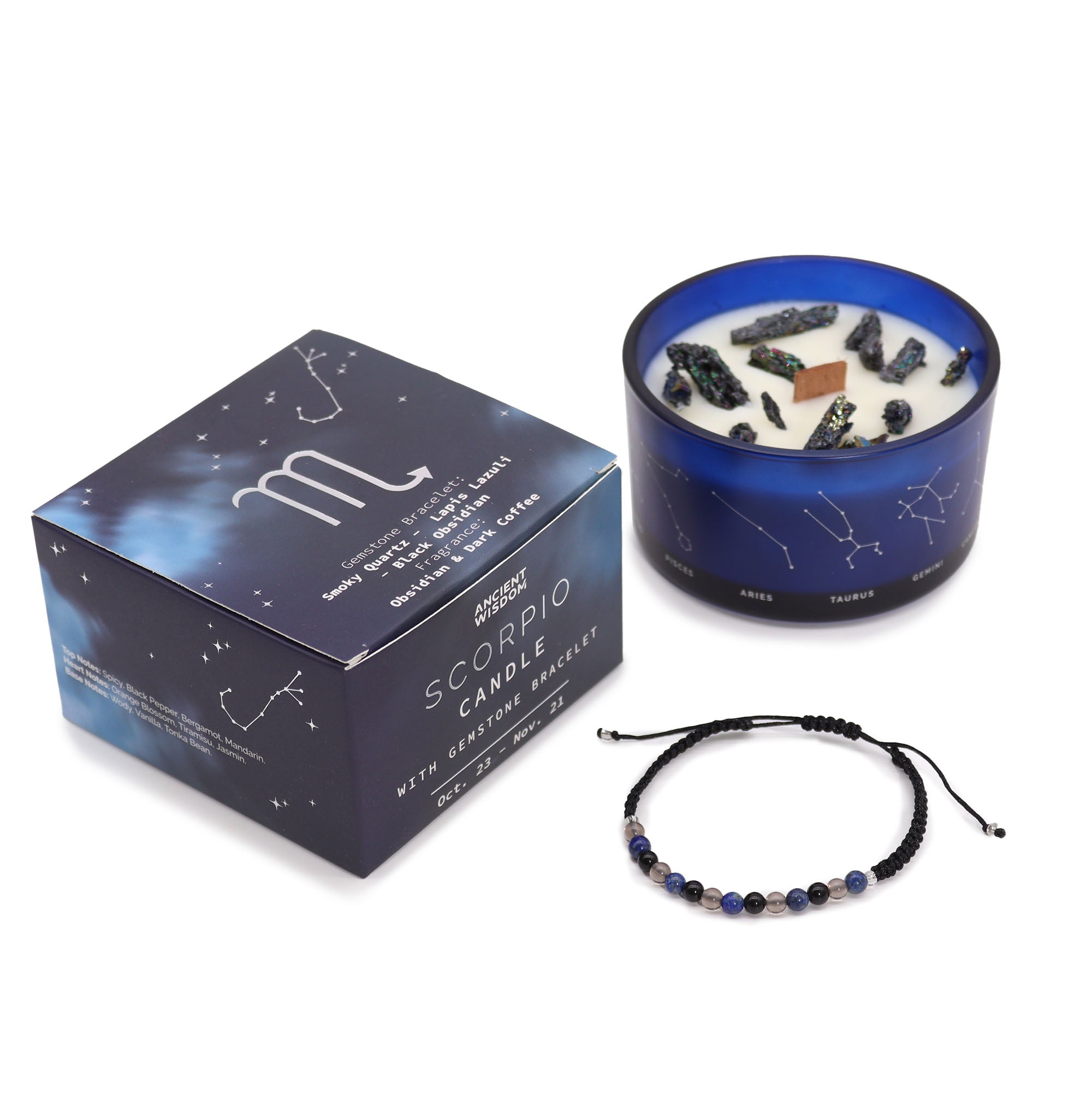 Bougie de cristal avec bracelet - Scorpion