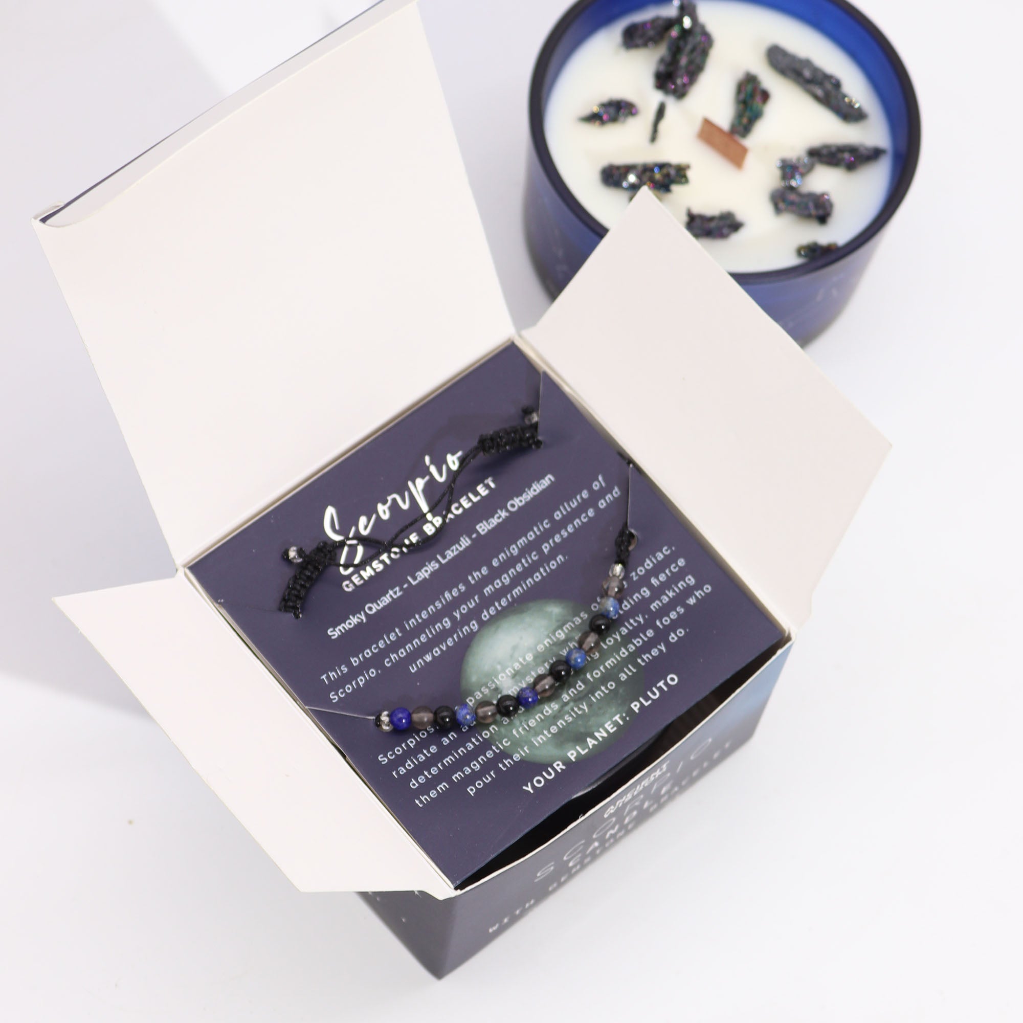 Bougie de cristal avec bracelet - Scorpion