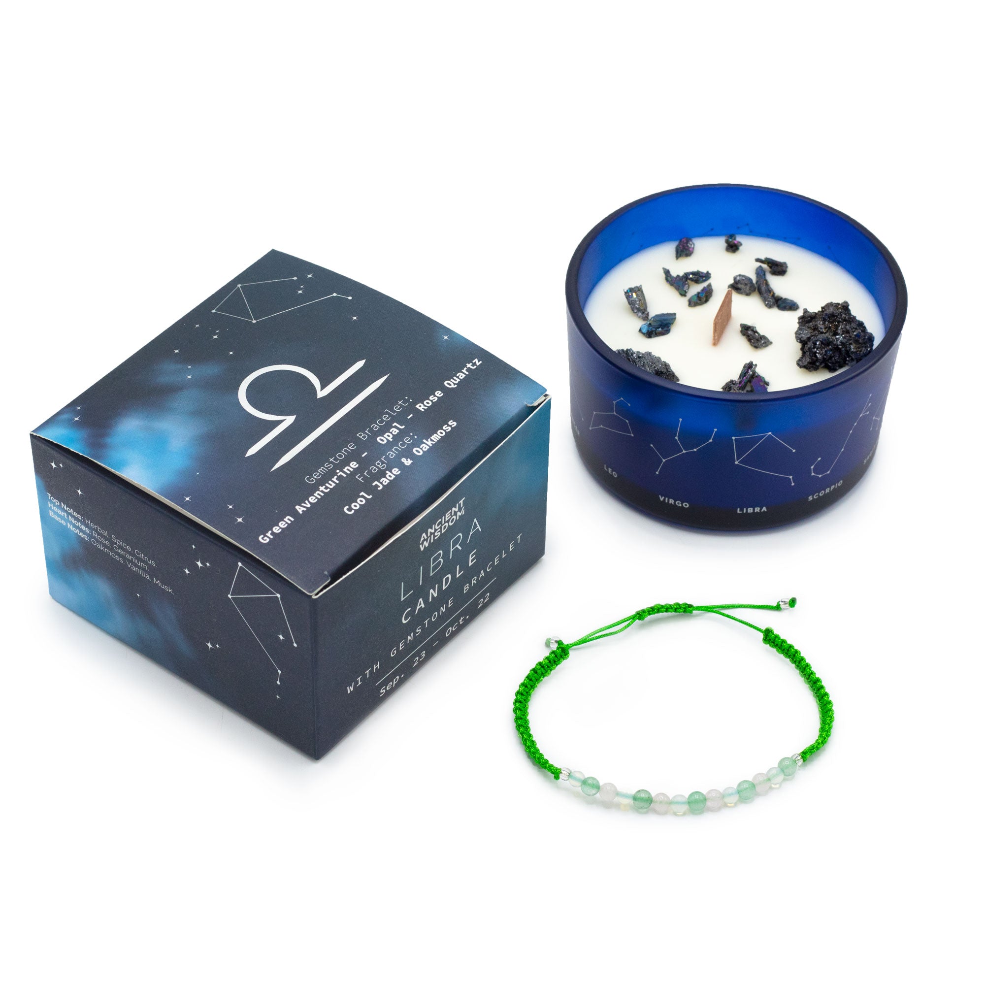 Bougie de cristal avec bracelet - Balance