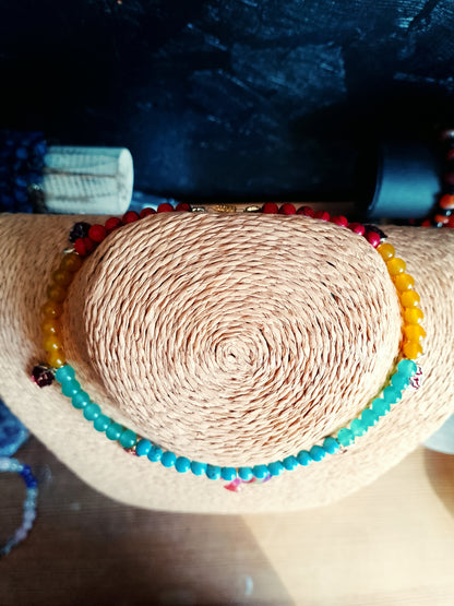 Ensemble "Quatre éléments" - Ras du cou & bracelet en pierres naturelles