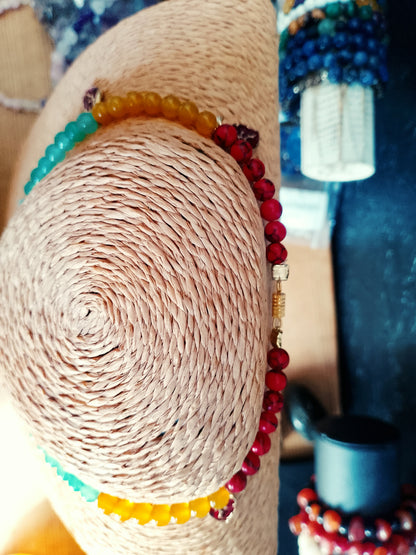 Ensemble "Quatre éléments" - Ras du cou & bracelet en pierres naturelles