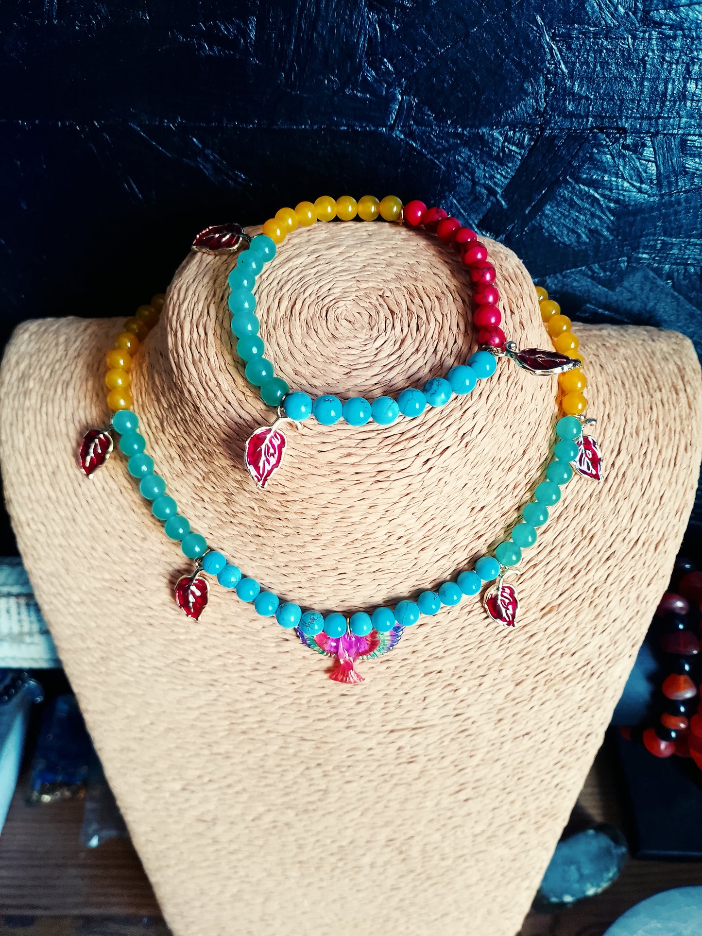 Ensemble "Quatre éléments" - Ras du cou & bracelet en pierres naturelles